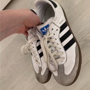 Adidas Samba White and Black Trainers